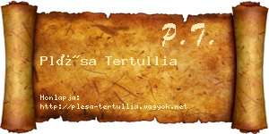 Plésa Tertullia névjegykártya
